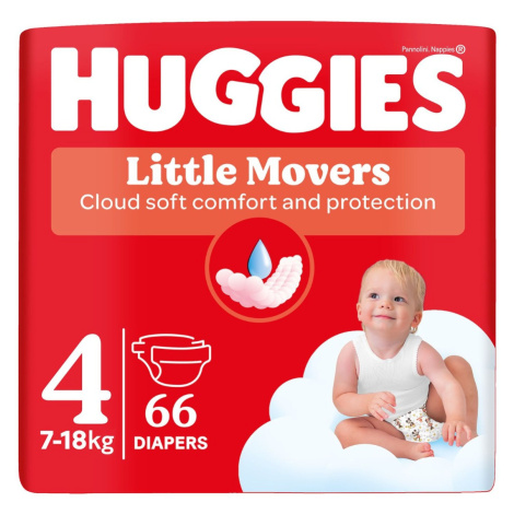 Huggies Little Movers 4 7-18 kg jednorázové plenky 66 ks