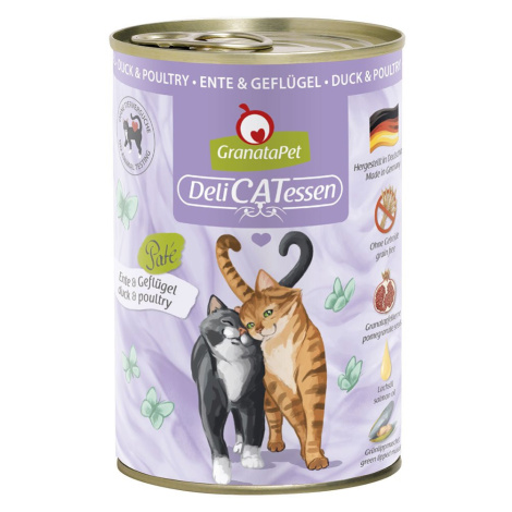 GranataPet pro kočky – DeliCATessen, konzerva, Kachna a drůbež 6× 400 g