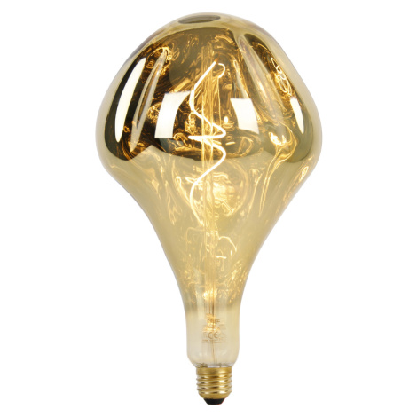 E27 stmívatelná LED lampa G165 zrcadlová zlatá 6W 100 lm 1800K Calex
