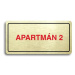 Accept Piktogram "APARTMÁN 2" (160 × 80 mm) (zlatá tabulka - barevný tisk)