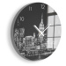 STYLER Nástěnné hodiny MĚSTO sklo průměr 30 cm
