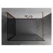 MEXEN/S Kioto Sprchová zástěna WALK-IN 130 x 100 cm, černá vzor, růžové zlato 800-130-212-60-70-