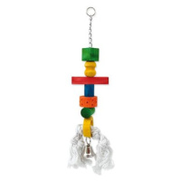 Bird Jewell hračka Rolnička závěsná dřevo - provaz 9 × 50cm