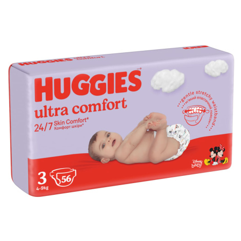 HUGGIES® Ultra Comfort Jumbo Plenky jednorázové 3 (4-9 kg) 56 ks
