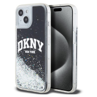 Pouzdro DKNY Liquid Glitter Arch Logo zadní kryt Apple iPhone 15 Black