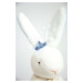Plyšový zajíček na mazlení Bunny Sailor Perlidoudou Doudou et Compagnie modrý 10 cm v dárkovém b