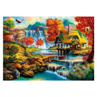 Country House by the Water Fall - puzzle z kategorie Umělecké