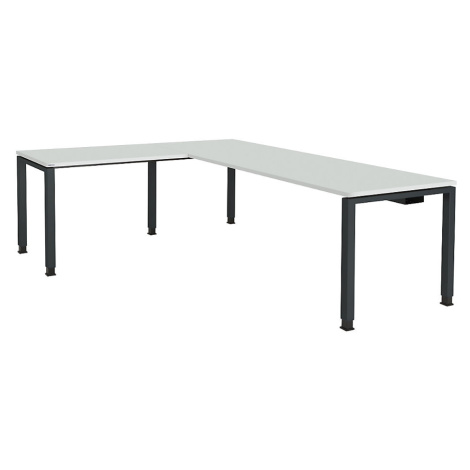 mauser Kombinovaný psací stůl s nohami ze čtvercové/obdélníkové trubky, v x š x h 680 - 760 x 20