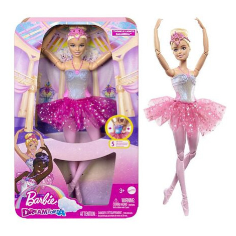 Barbie SVÍTÍCÍ MAGICKÁ BALETKA S RŮŽOVOU SUKNÍ Mattel