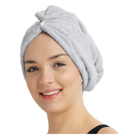 Rychleschnoucí froté turban na vlasy světle šedá