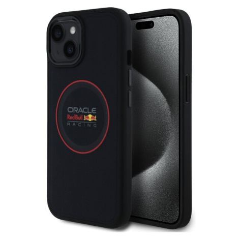 Oracle Red Bull Racing PU Leather Red Ring MagSafe kryt iPhone 15 modrý