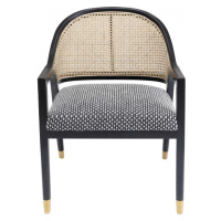 KARE Design Černá polstrovaná židle s područkami Horizon
