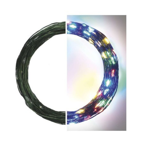 EMOS Vánoční LED řetěz Nanos zelený s časovačem 15 m barevné světlo