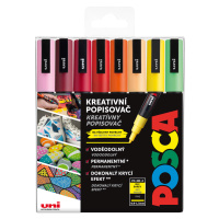 Posca sada popisovačů PC-3M, SUMMER, 0,9 - 1,3 mm, mix teplých tónů (8 ks)