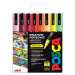 Posca sada popisovačů PC-3M, SUMMER, 0,9 - 1,3 mm, mix teplých tónů (8 ks)