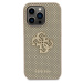 Guess PU Perforated 4G Glitter Metal Logo kryt iPhone 14 Pro zlatý