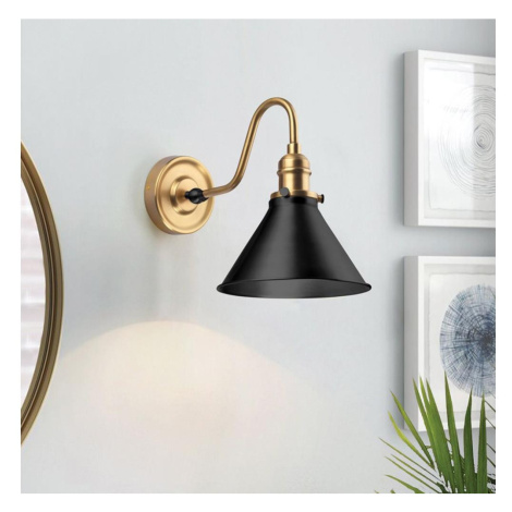 Elstead PV1-AB-MB - Nástěnné svítidlo PROVENCE 1xE27/60W/230V zlatá/černá PV1-AB-MB