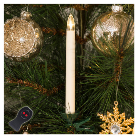 Konstsmide Christmas Vánoční svíčky LED bezdrátové, 16cm bílá 10ks Konstmide
