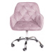 Kancelářská židle FLOSSI sametová růžová ALL 859231
