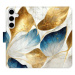 iSaprio flip pouzdro GoldBlue Leaves pro Samsung Galaxy S24+