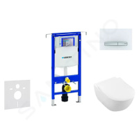 GEBERIT Duofix Modul pro závěsné WC s tlačítkem Sigma50, alpská bílá + Villeroy Boch WC a sedátk