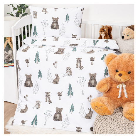 4Home Dětské bavlněné povlečení do postýlky Forest Friends