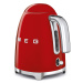 Smeg KLF03RDEU rychlovarná konvice, 1, 7 l (7 šálků), 2400 W, styl 50. let, červená