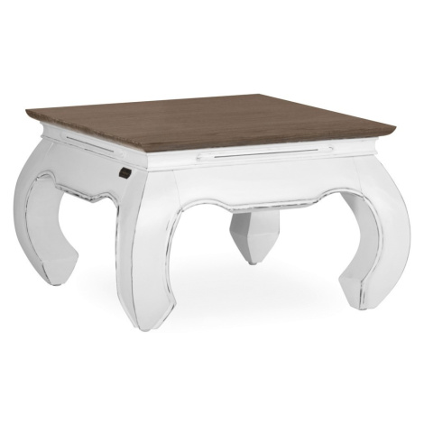 Estila Koloniální luxusní konferenční stolek BLANC v bílé barvě 60cm