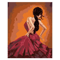 Tanečnice tančící flamenco, 40×50 cm, vypnuté plátno na rám