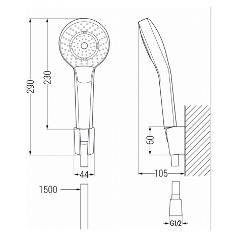 MEXEN/S Royo R05 Set umyvadlové a vanové baterie s příslušenstvím, černá 72203R05-70