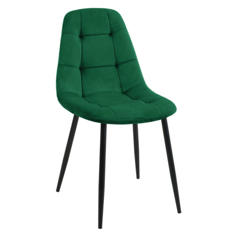 Ak furniture Sametová čalouněná prošívaná židle Deta zelená