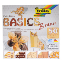 Origami papír Basics 80 g/m2 - 20 × 20 cm, 50 archů - hnědý