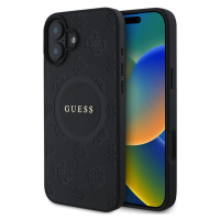 Pouzdro Guess Saffiano Peony Stamp MagSafe zadní kryt Apple iPhone 16 Black