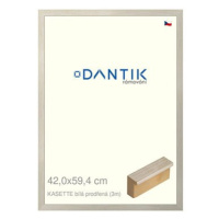 DANTIK rámeček 42 × 59,4, KASSETTE bílý prodřený plexi čiré