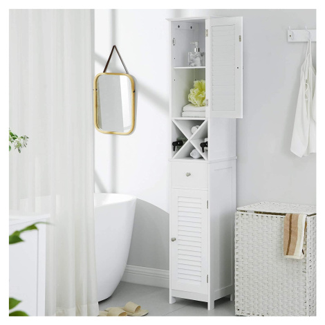 Koupelnová skříňka vysoká úzká bílá 32 x 170 x 30 cm VASAGLE