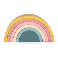 PETITE&MARS Hračka silikonová skládací Rainbow Intense Ochre 12m+