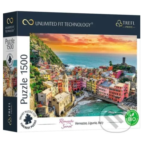 Romantický západ slnka: Vernazza, Ligúria, Taliansko - puzzle z kategorie Přírodní scenérie Trefl