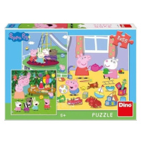 Dino PEPPA PIG na prázdniny 3x55 Puzzle NOVÉ