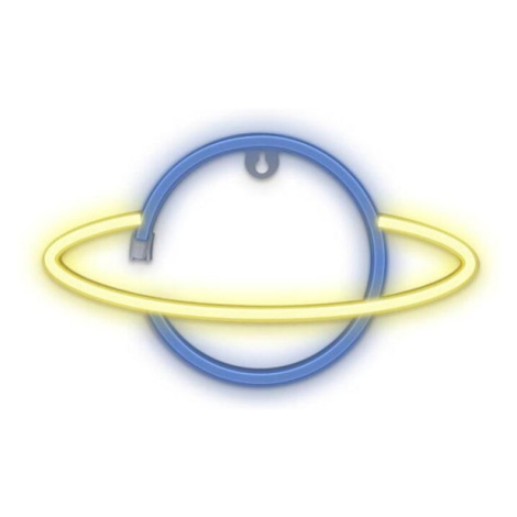 Dekorativní LED neon Forever Light Saturn, modro žlutý