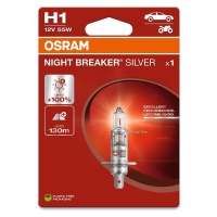 OSRAM H1 12V 55W P14.5s NIGHT BREAKER SILVER +100% 64150NBS-1BL