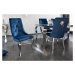 Estila Barokní designová jídelní židle Glamour s chromovou konstrukcí a modrým sametovým čalouně