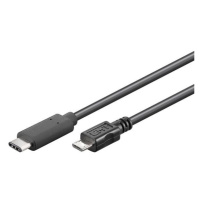 PremiumCord USB-C/male - USB 2.0 Micro-B/Male, černý, 0,6m