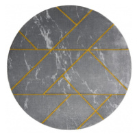 Dywany Łuszczów Kusový koberec Emerald geometric 1012 grey and gold kruh - 160x160 (průměr) kruh