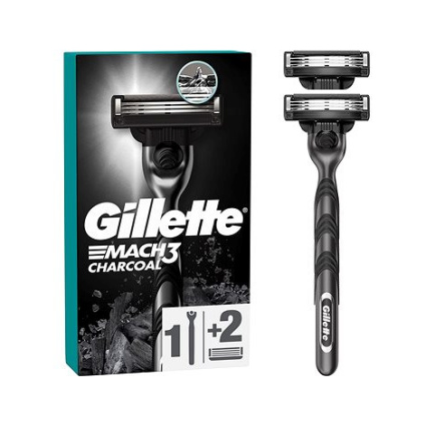 GILLETTE Mach3 Charcoal + hlavice 2 ks