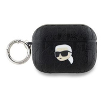 Pouzdro Karl Lagerfeld PU Embossed Karl Head pro AirPods 1/2, černá