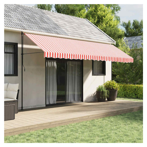 vidaXL Náhradní plachta na markýzu červené a bílé pruhy 5 x 3,5 m