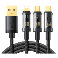 Joyroom USB kabel Joyroom S-1T3015A5 3v1 USB-C / Lightning / Micro USB 3,5A 1,2 m (černý)