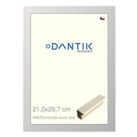 DANTIK rámeček 21 × 29,7, PASTELKA bílý rovný sklo čiré