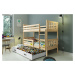 BMS Dětská patrová postel s přistýlkou CARINO 3 | 80 x 190 cm Barva: bílá / růžová