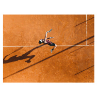 Fotografie Aerial view of a tennis player during a match, FilippoBacci, 40x30 cm